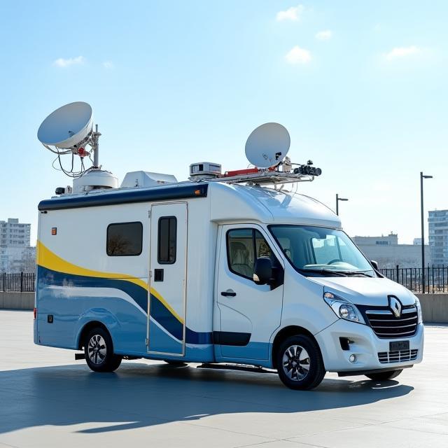 Unità mobile OB van per dichiarazioni pubbliche